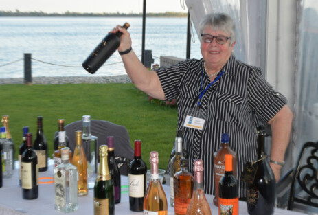 Sampling the food available at the Annual Benefit Dinner